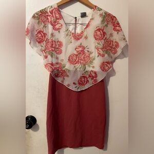 Johnathan Martin women’s Floral Chiffon Overlay Dress size M